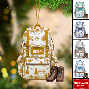 Personalized Hiking Backpack Christmas Ornament-Gift for Traveler