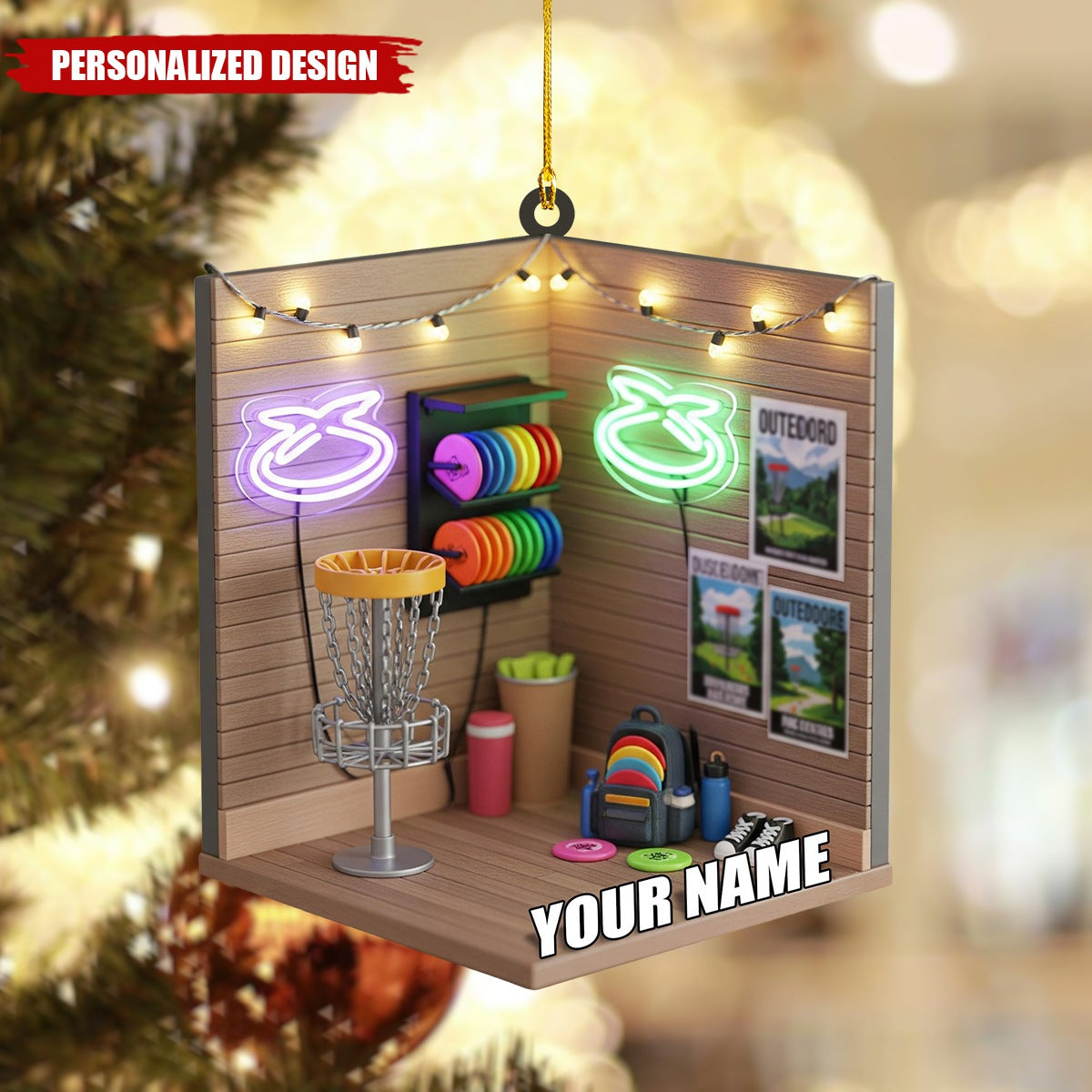 Personalized Disc Golf Ornament-Christmas Gift For Disc Golfer