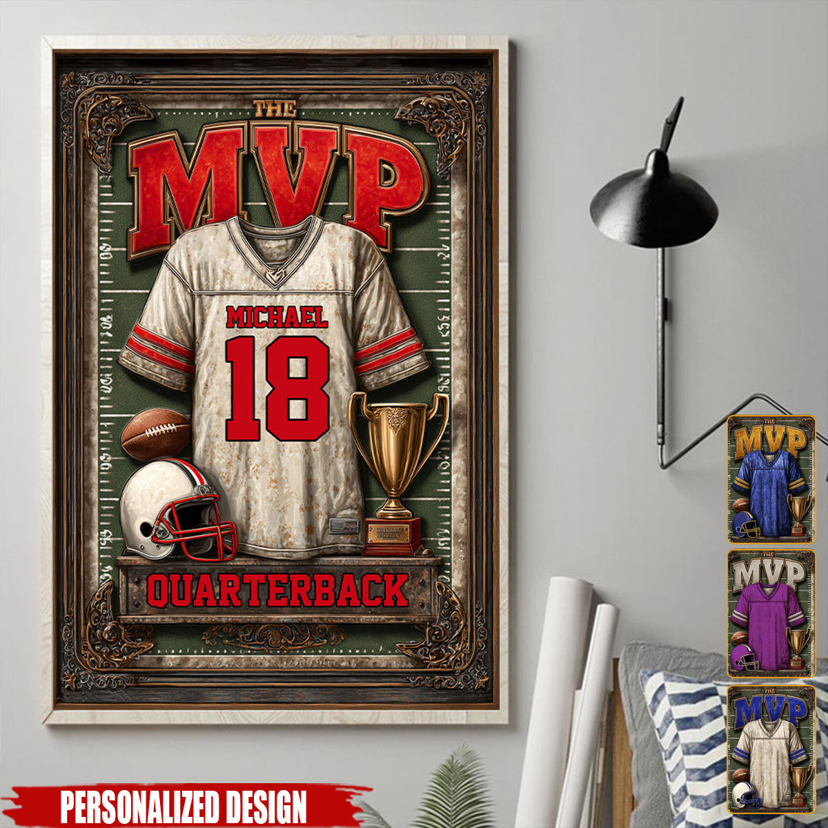 Gift For Football Son/ Daughter-Personalized Football Poster