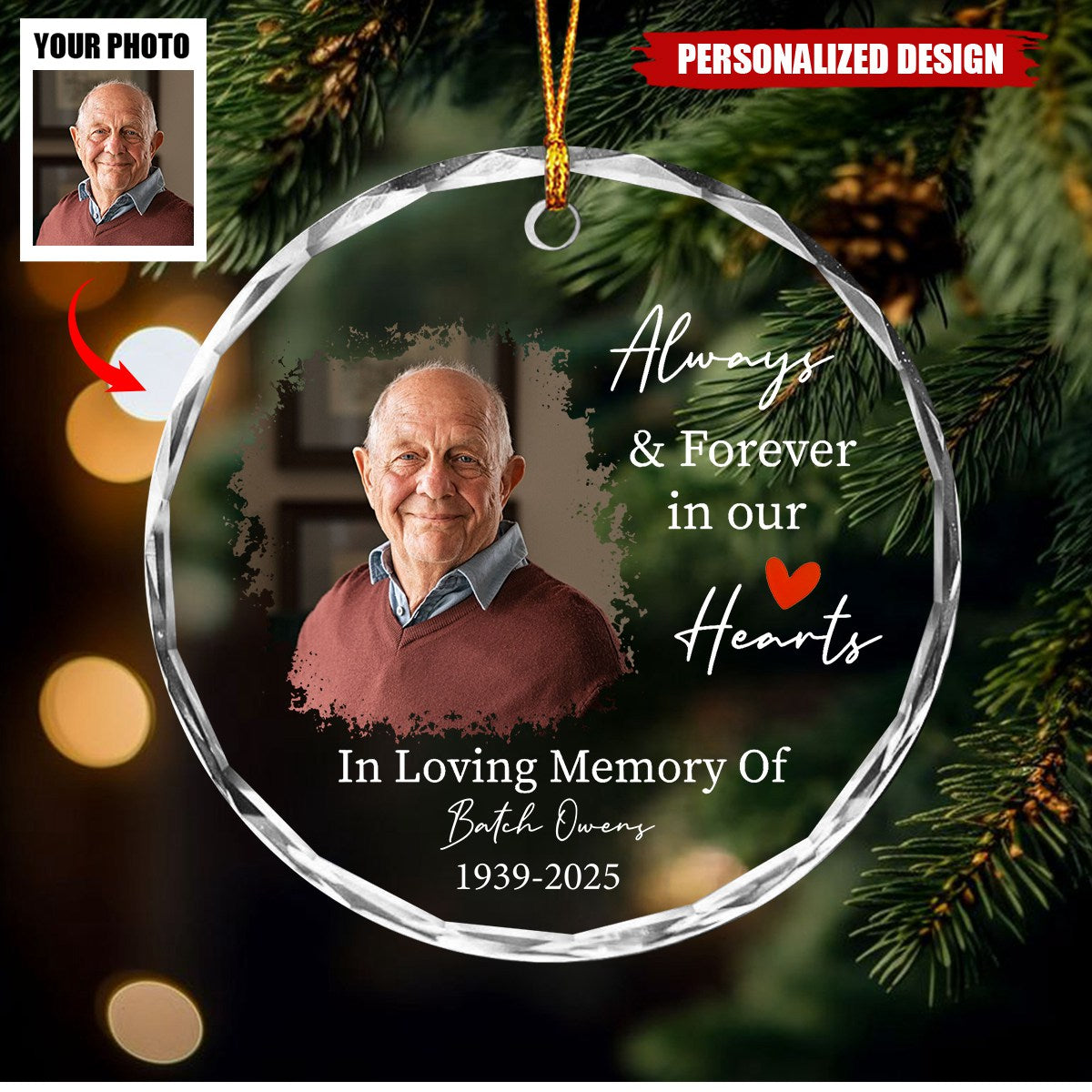 Personalized Photo Memorial Ornament