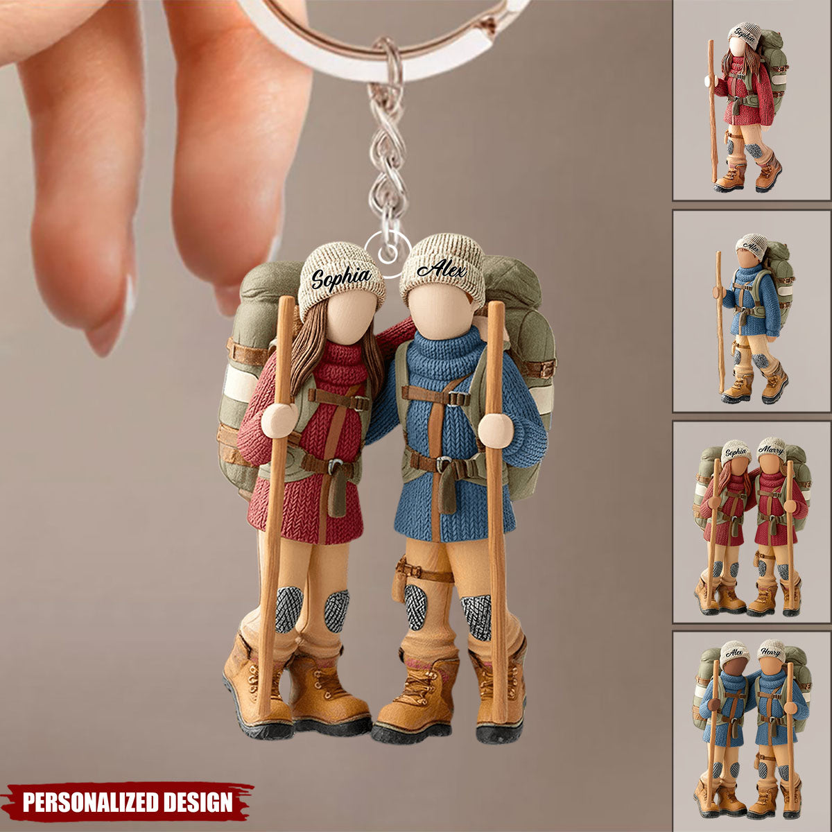 Hiking Partners For Life-Personalized Hiking Keychain
