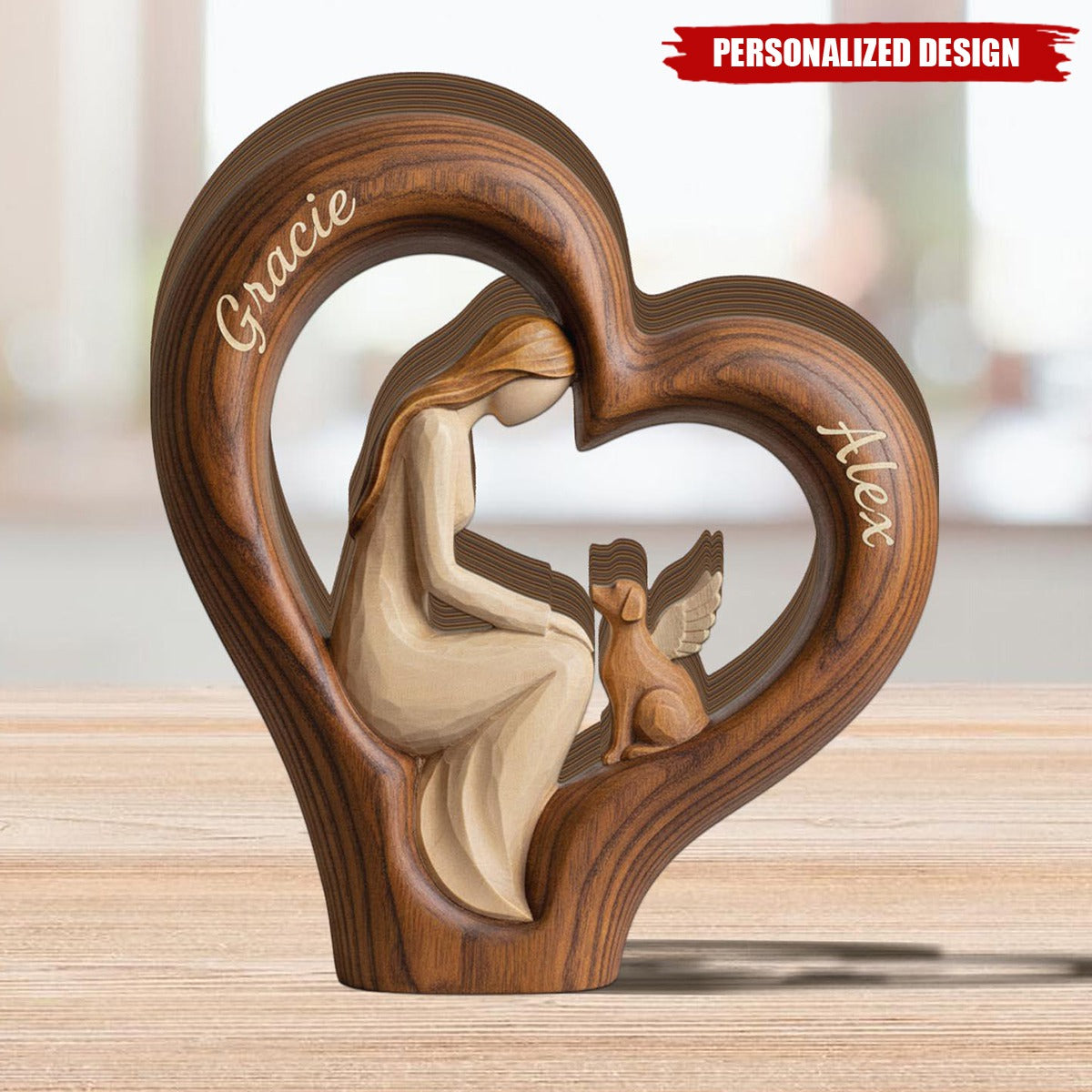 Personalized Dog Memorial Wooden Plaque-Pet Loss Sympathy Gift