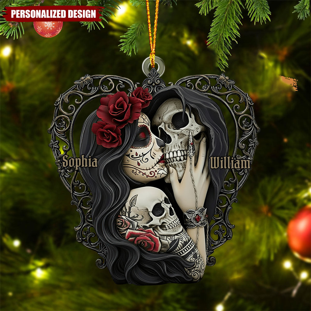 This Is Us-Personalized Skull Christmas Ornament-Gift For Couple