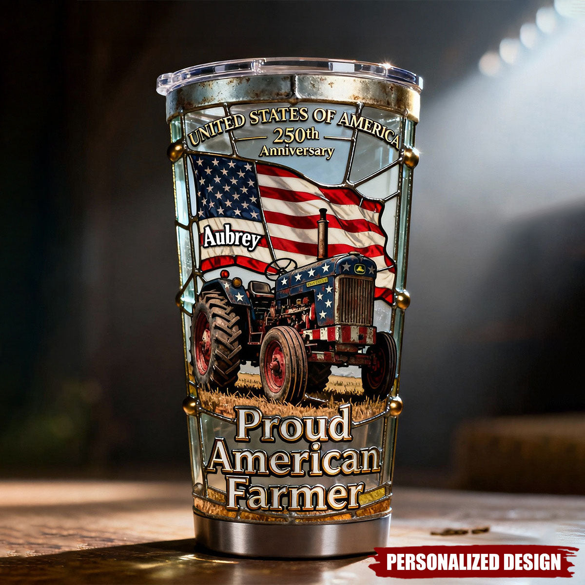 Personalized Proud American Farmer Tumbler-Gifts For Farmers