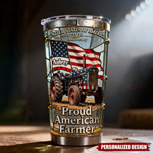 Personalized Proud American Farmer Tumbler-Gifts For Farmers