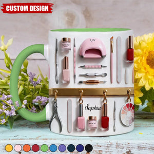 Personalized Nail Tech Accent Mug - Gift for Nail Salon Professionals