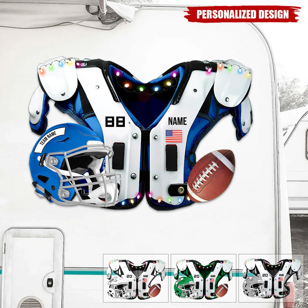 Personalized American Football Decal-Gift For American Player
