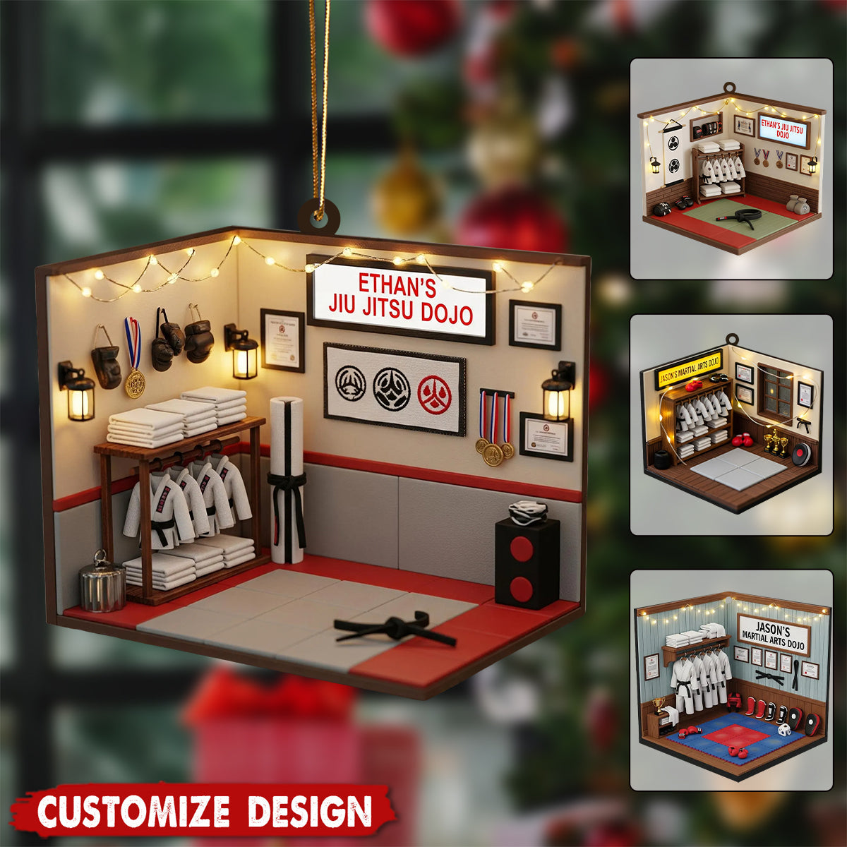 Personalized Martial Arts/Jiujitsu/Karate/Taekwondo Christmas Ornament