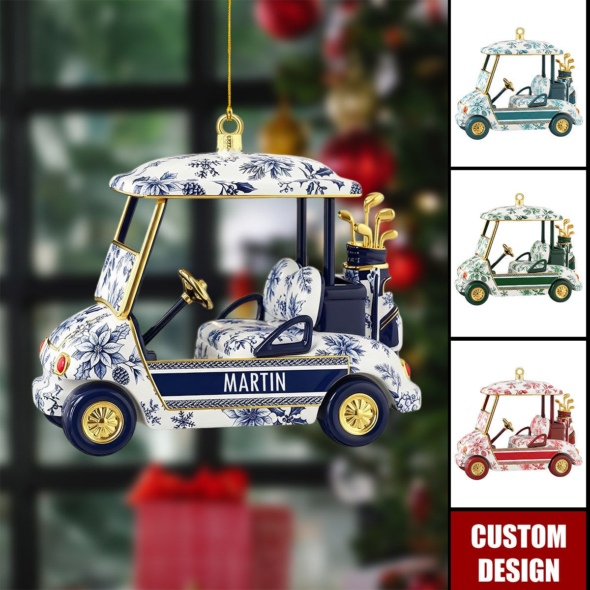 Personalized Golf Cart Christmas Ornament - Gifts For Golf Lovers