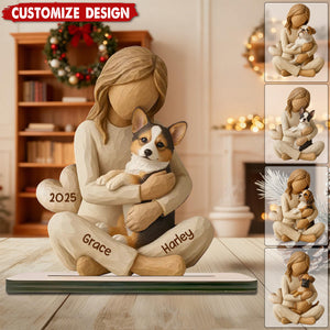 With My Dog - Personalized Standing Wooden Plaque - Gift For Dog Lovers