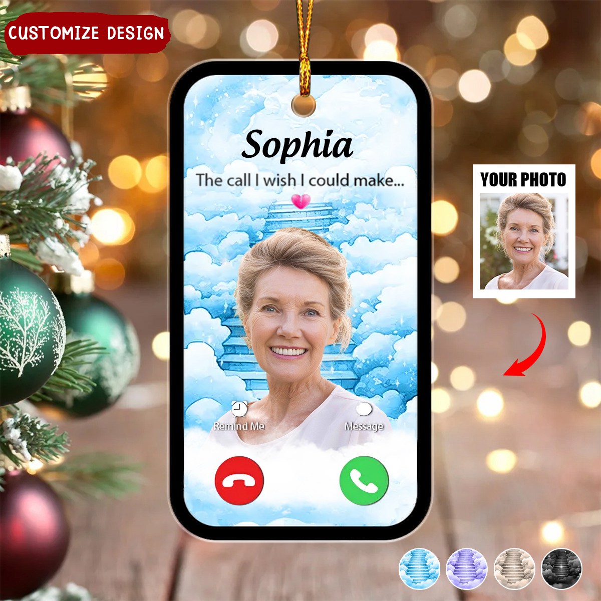 2024 New Release - The Call I Wish I Could Take Memorial Sympathy Gift Personalized Acrylic Christmas Ornament
