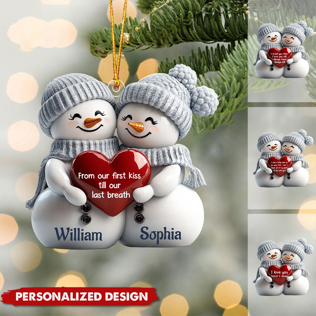 thumbnail image 2 of Vintage Snowmen Figurines Set Of 3 Winter Mantle Decor Clear Acrylic 2 of 12