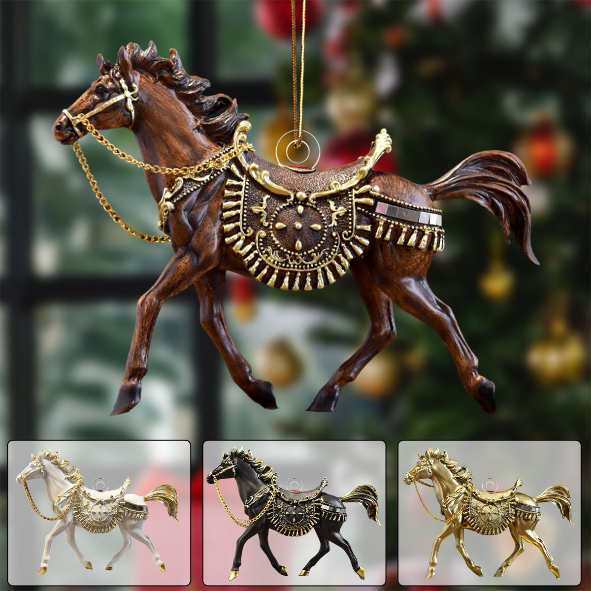 Running Horse Christmas Ornament