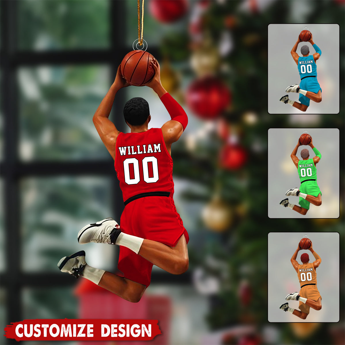 Personalized Basketball Ornament - Gift for Basketball Lovers,Players