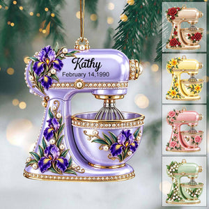Birth Month Flower Baking Mixer Ornament - Personalized Christmas Gifts For Baking Lovers