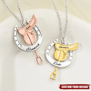 Personalized Horseshoe Saddle Protective Necklace
