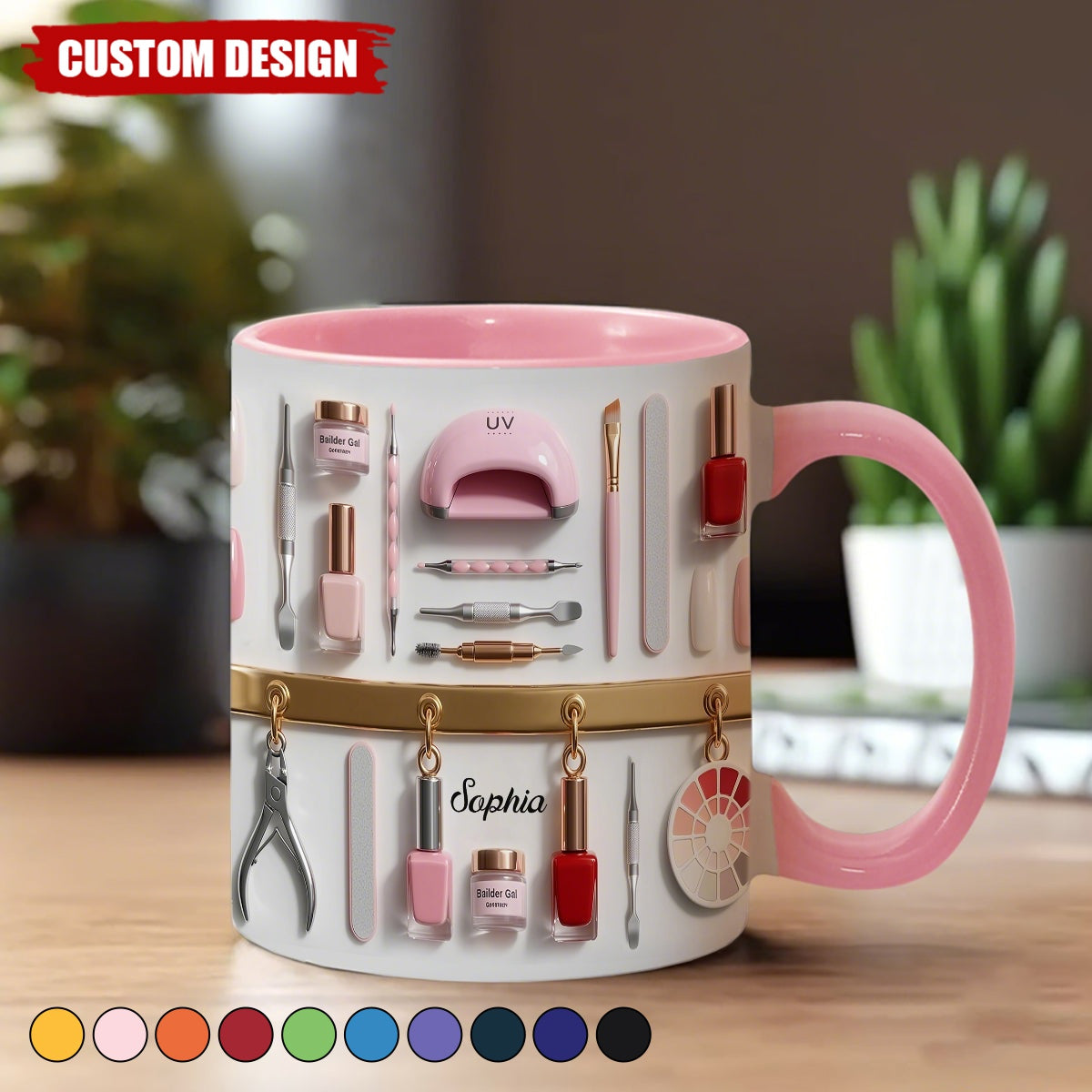 Personalized Nail Tech Accent Mug - Gift for Nail Salon Professionals