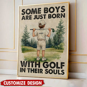 Personalized Golf Boy Kid Poster - Gift For Golf Lover