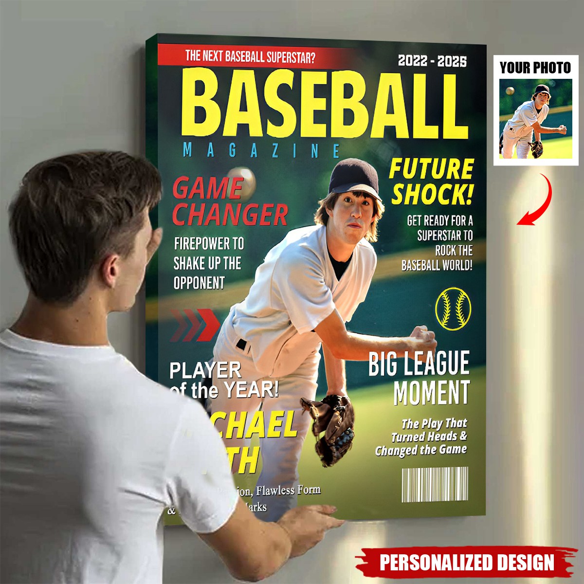 Custom Baseball Magazine Cover, Graduation Gifts for Baseball Player