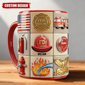 Firefighter Coffee Accent Mug - Personalized Gifts For Firefighter Coffee Mug