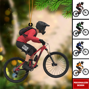 Personalized Mountain Bike Christmas Ornament-Gift for Cyclist Biker Athlete