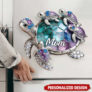 Personalized Grandma/Mom shaped Turtle Fridge Magnet-Gift For Mom and Grandma