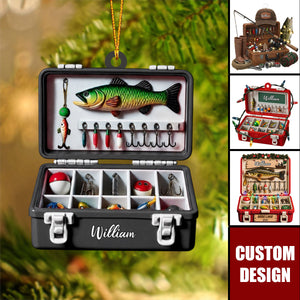 Personalized Fishing Tackle Box Ornament - Gift For Fishing Lovers