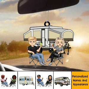 Camping Couple Personalized Car Hanging Ornament