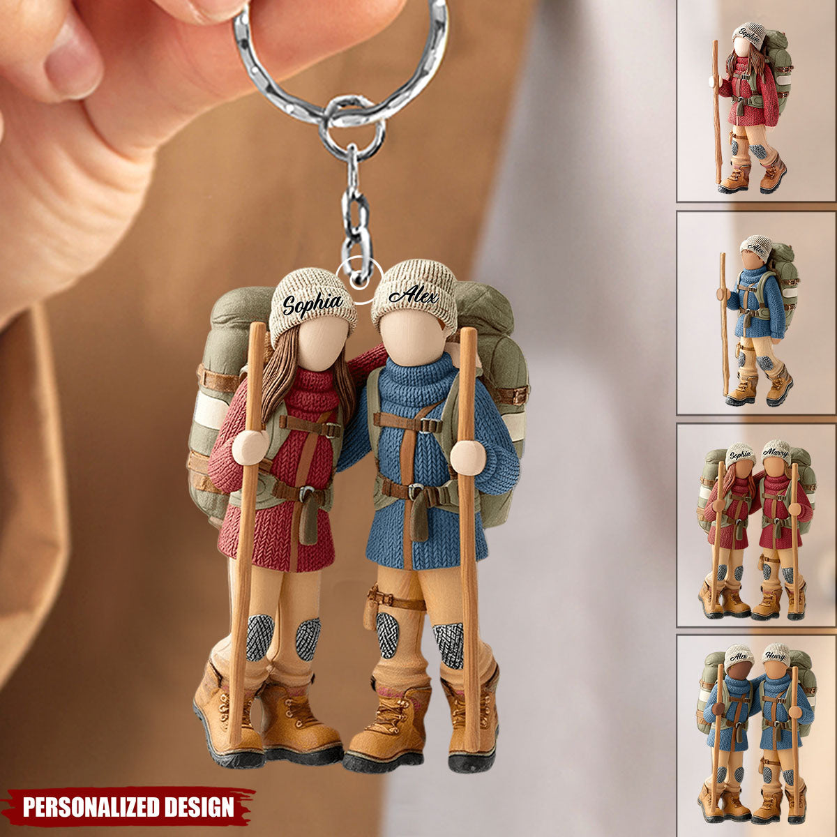 Hiking Partners For Life-Personalized Hiking Keychain