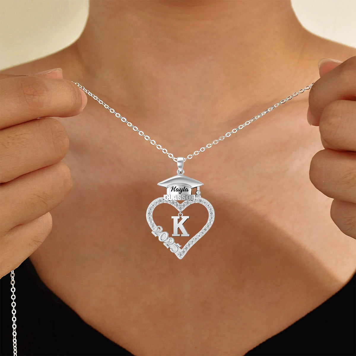 Personalized Graduation Cap Necklace, Graduation Gift for Class of 2025 Graduates