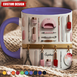 Personalized Nail Tech Accent Mug - Gift for Nail Salon Professionals
