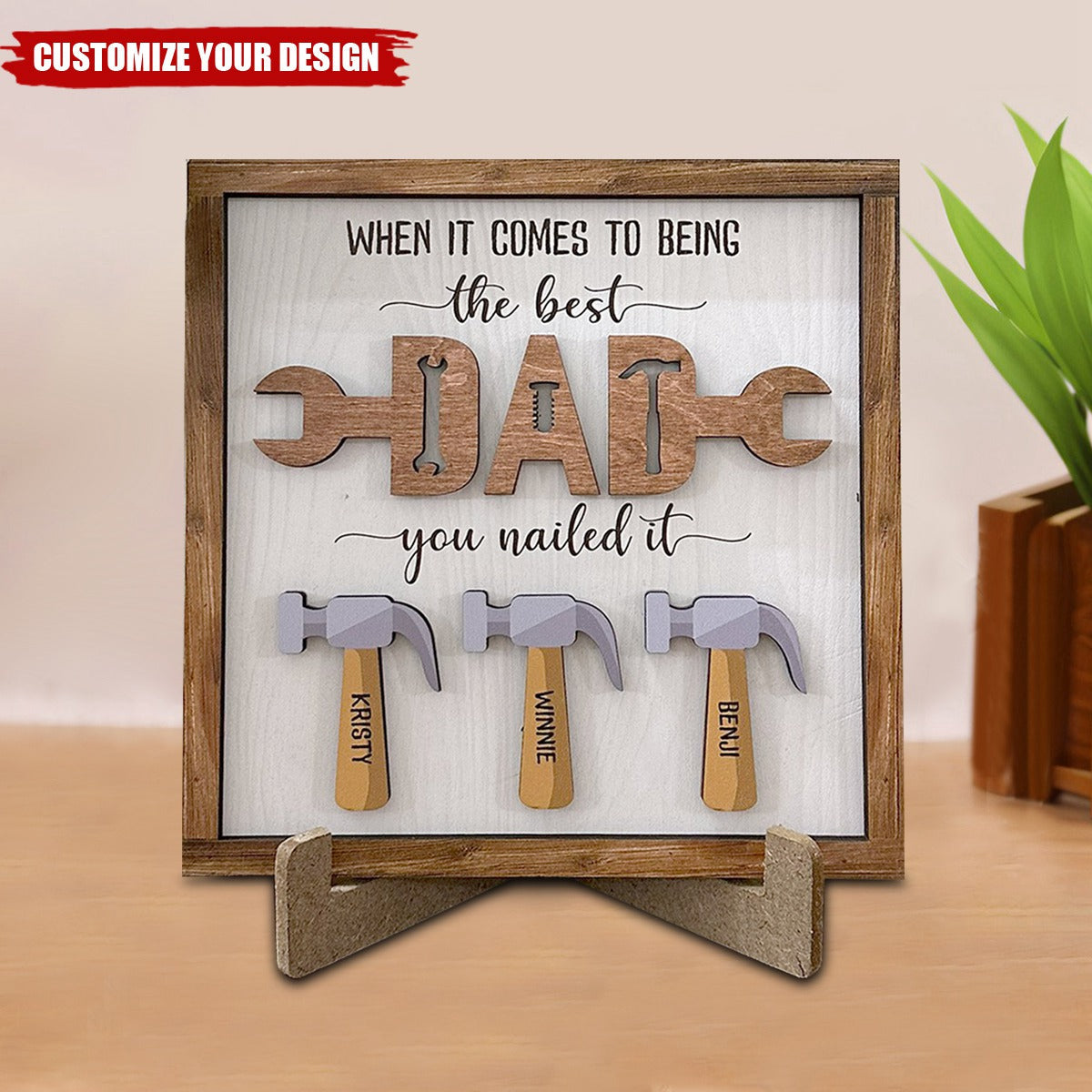 The Best Dad-Personalized 2-Layered Wooden Plaque-Father’s Day Gift