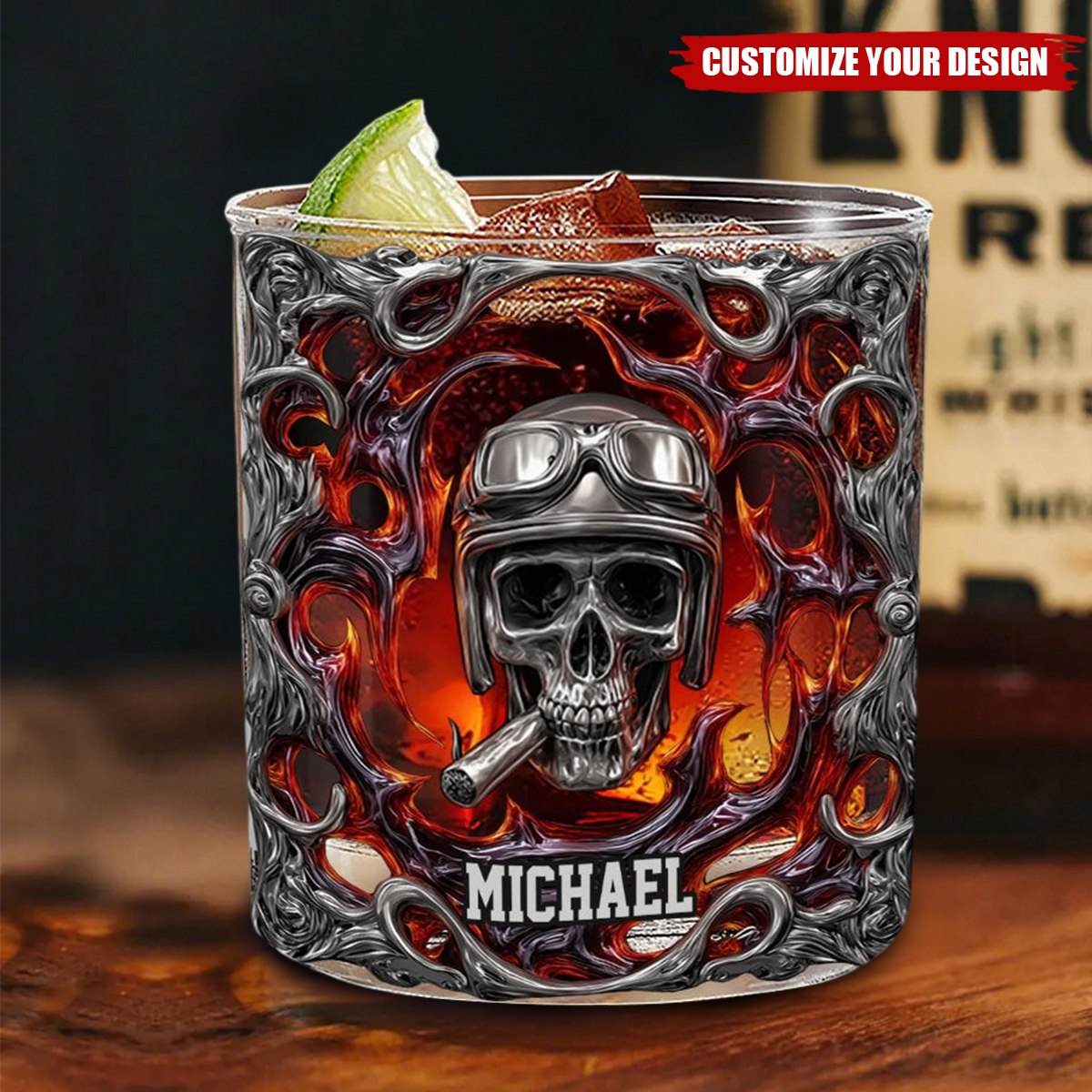 Ride Or Die - Personalized Biker Whiskey Glass