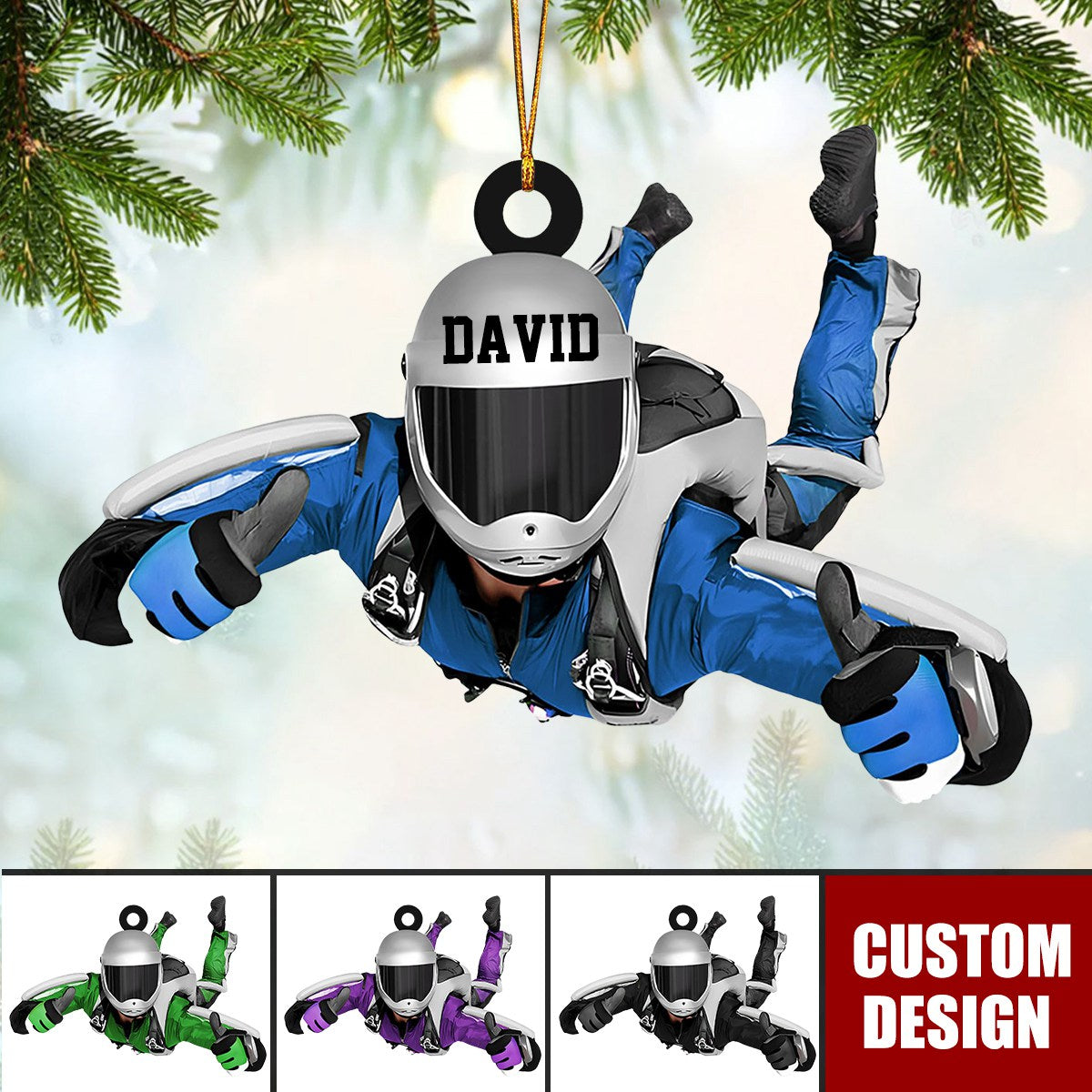 Personalized Skydiving Christmas Ornament, Gift For Skydiving Lovers - New Release