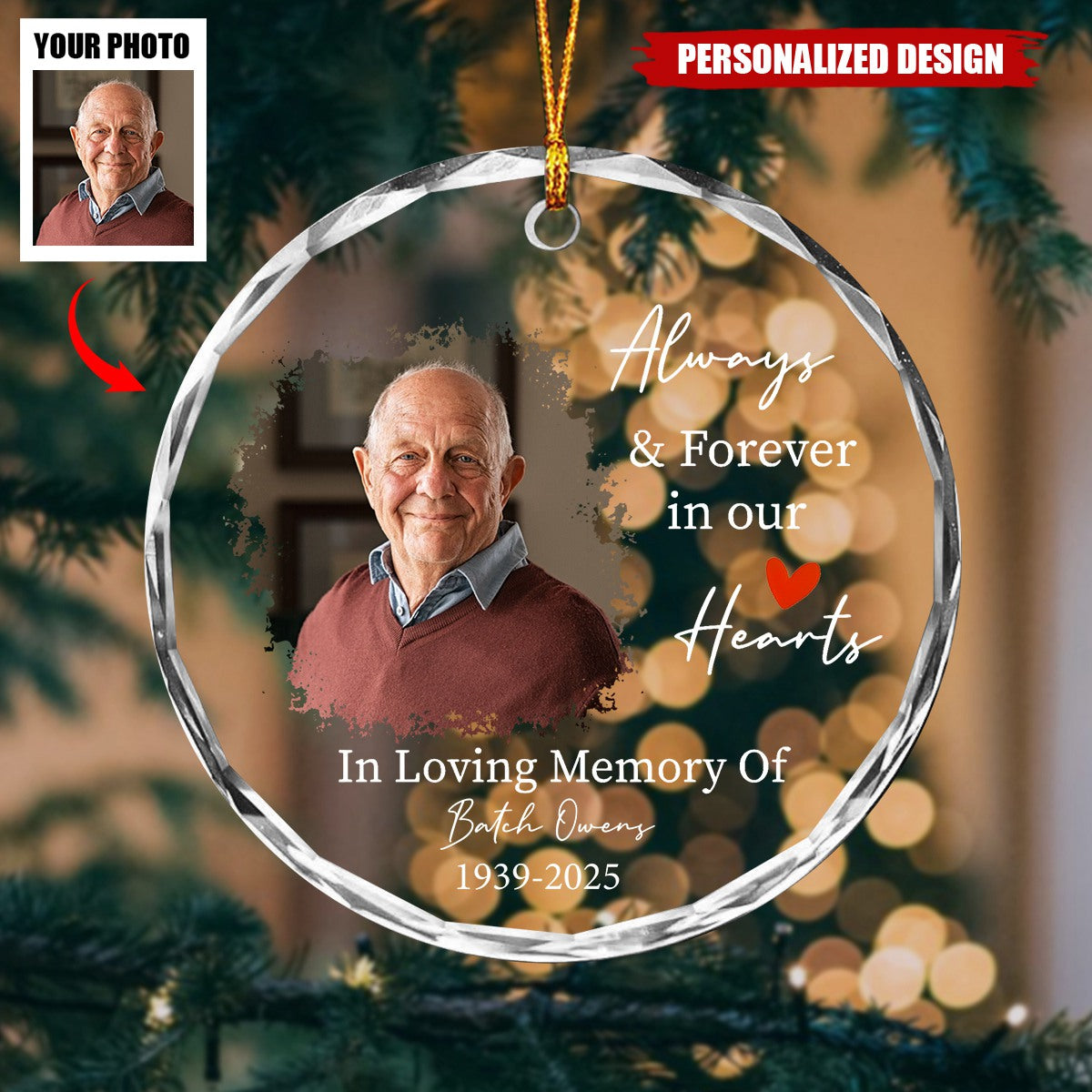 Personalized Photo Memorial Ornament