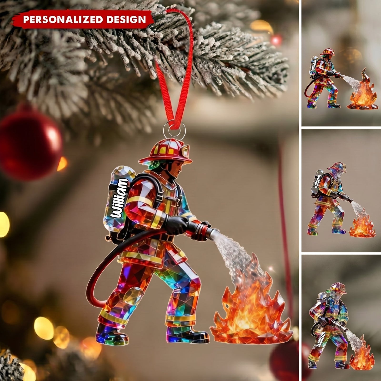 Proud Firefighter - Personalized Firefighter Acrylic Ornament