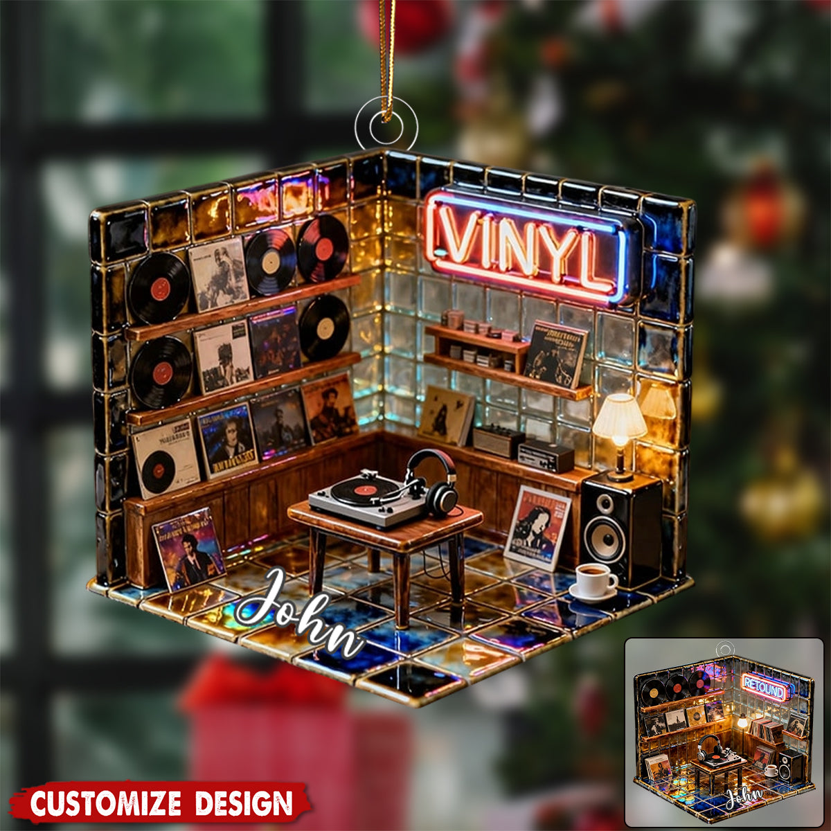 Personalized Record Store Ornament
