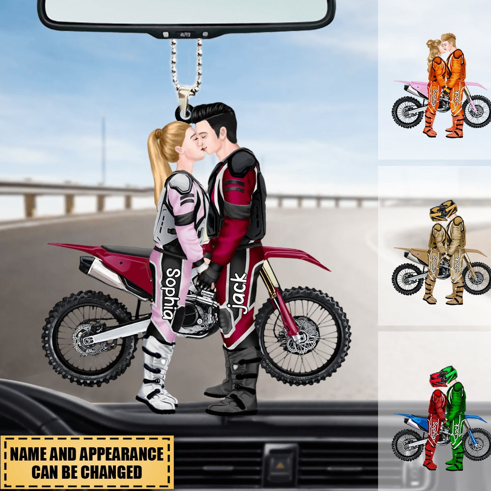Personalized Motocross Couple Ornament