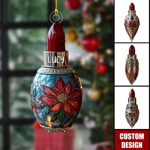 Personalized Lipstick Christmas Ornament - Gift For Beauty Lovers