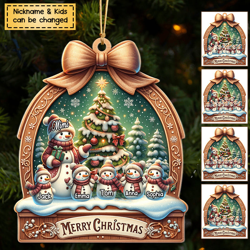 Personalized Merry Christmas Ornament Custom Grandma and Grandkids