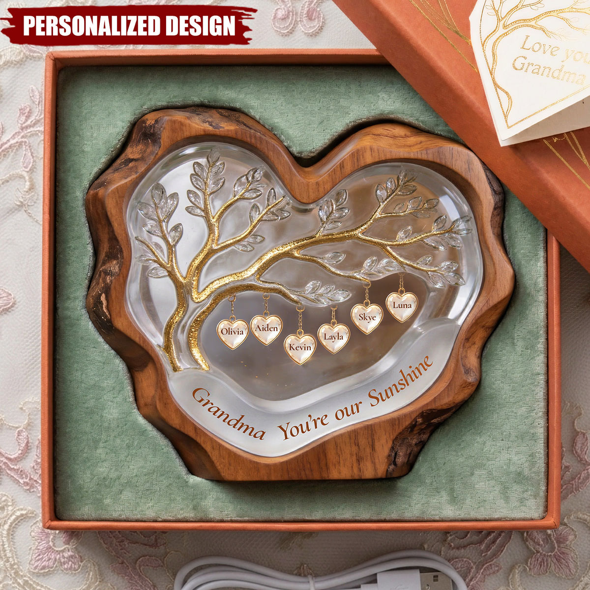 Sweet Little Love Heart Light Box-Personalized Gifts For Mom