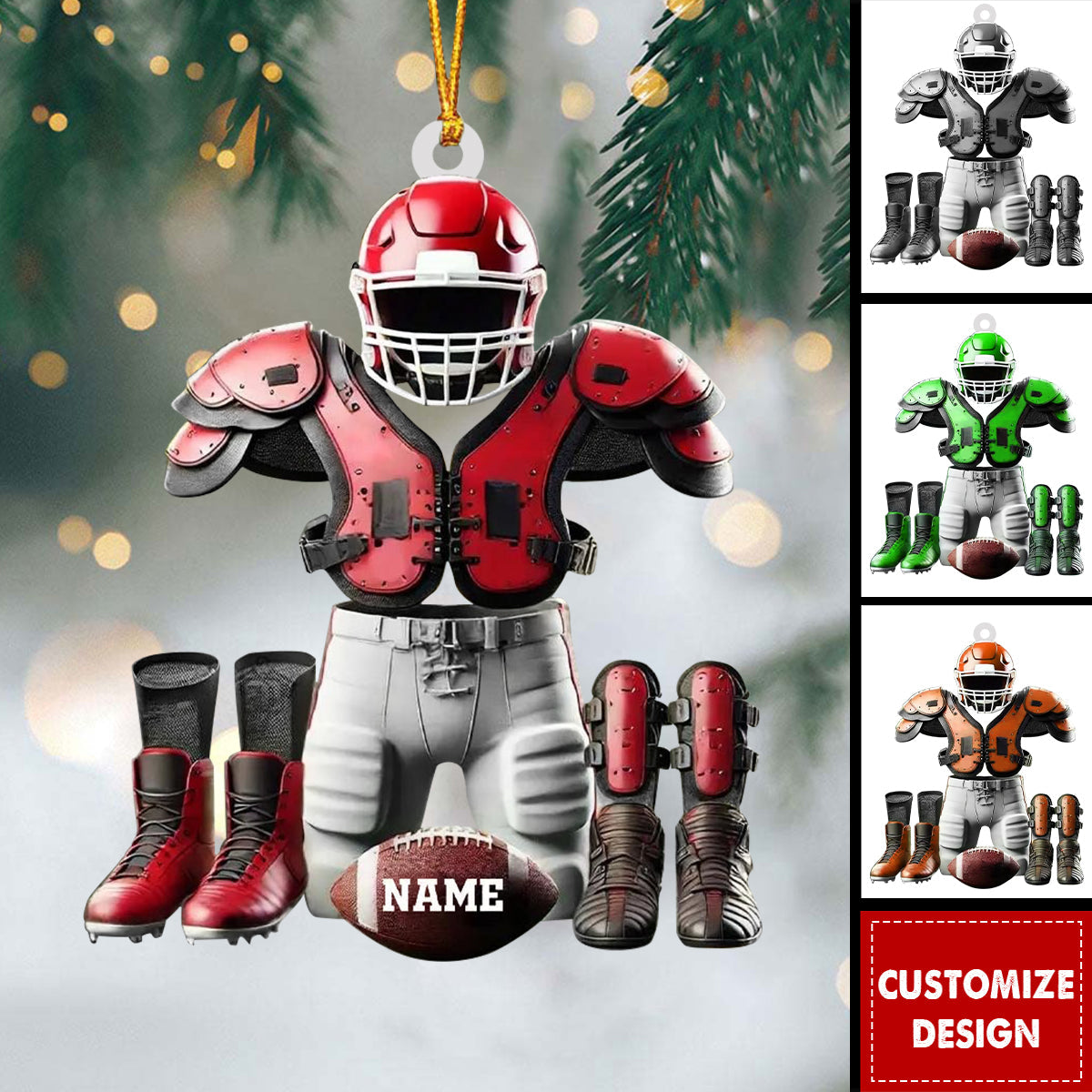 American Football Christmas Personalized Acrylic Ornament