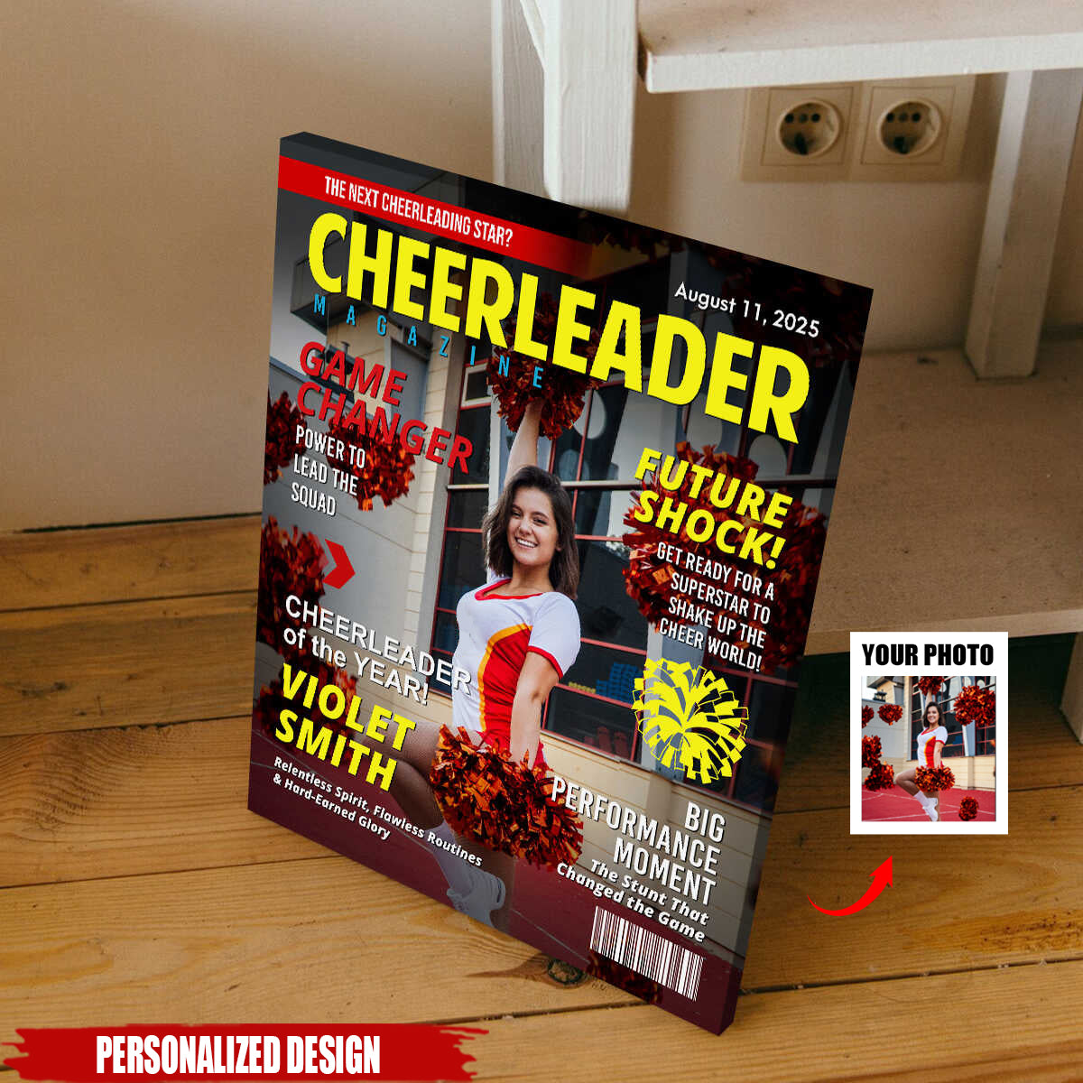 Custom Cheerleader Magazine Cover Poster, Gift For Cheerleader