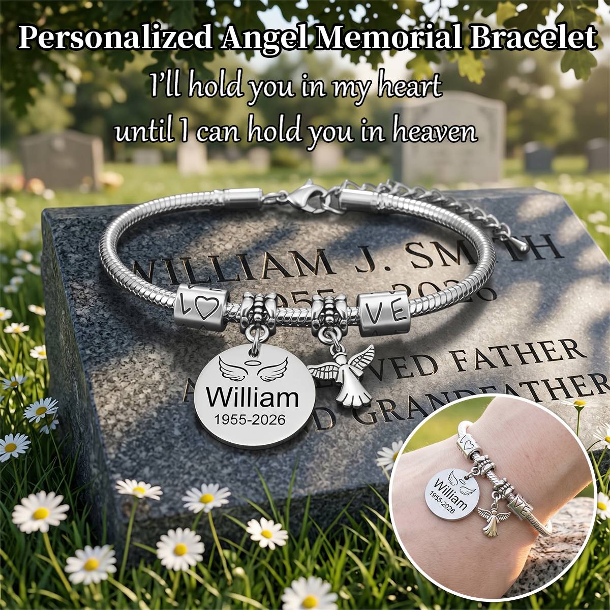 Personalized Angel Memorial Bracelet