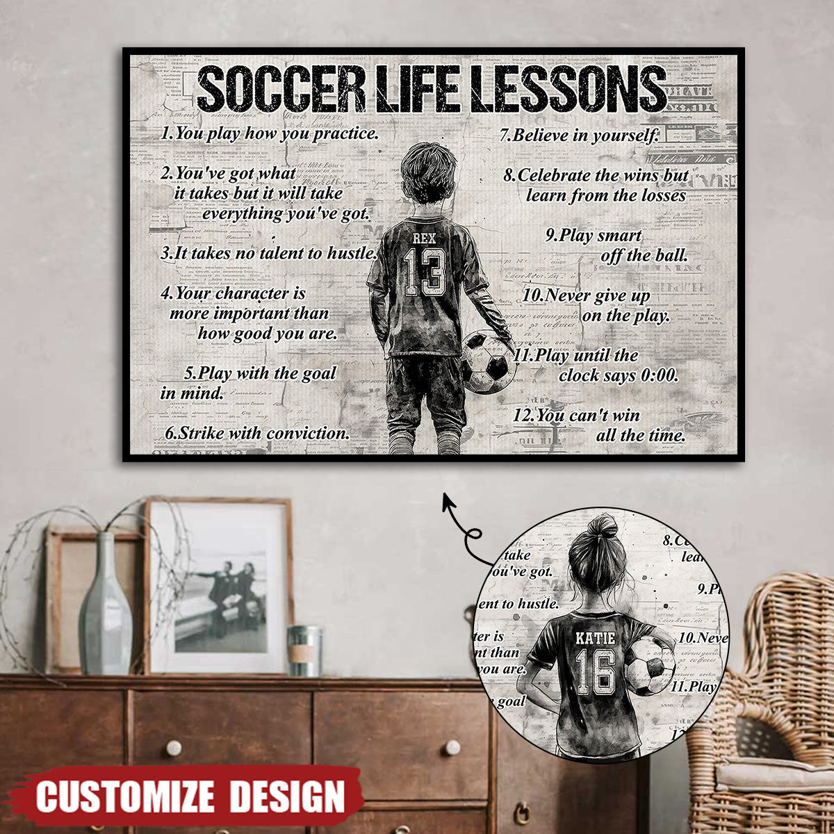 Personalized Soccer Poster For Kids -Gift For Young Soccer Fans