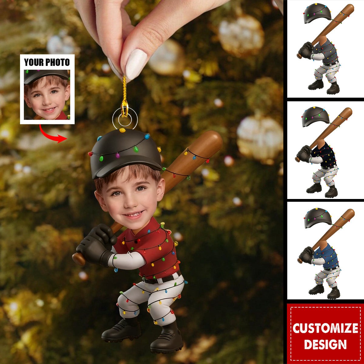 Personalized Baseball Kid Ornament-Unique Gift For Boys And Girls