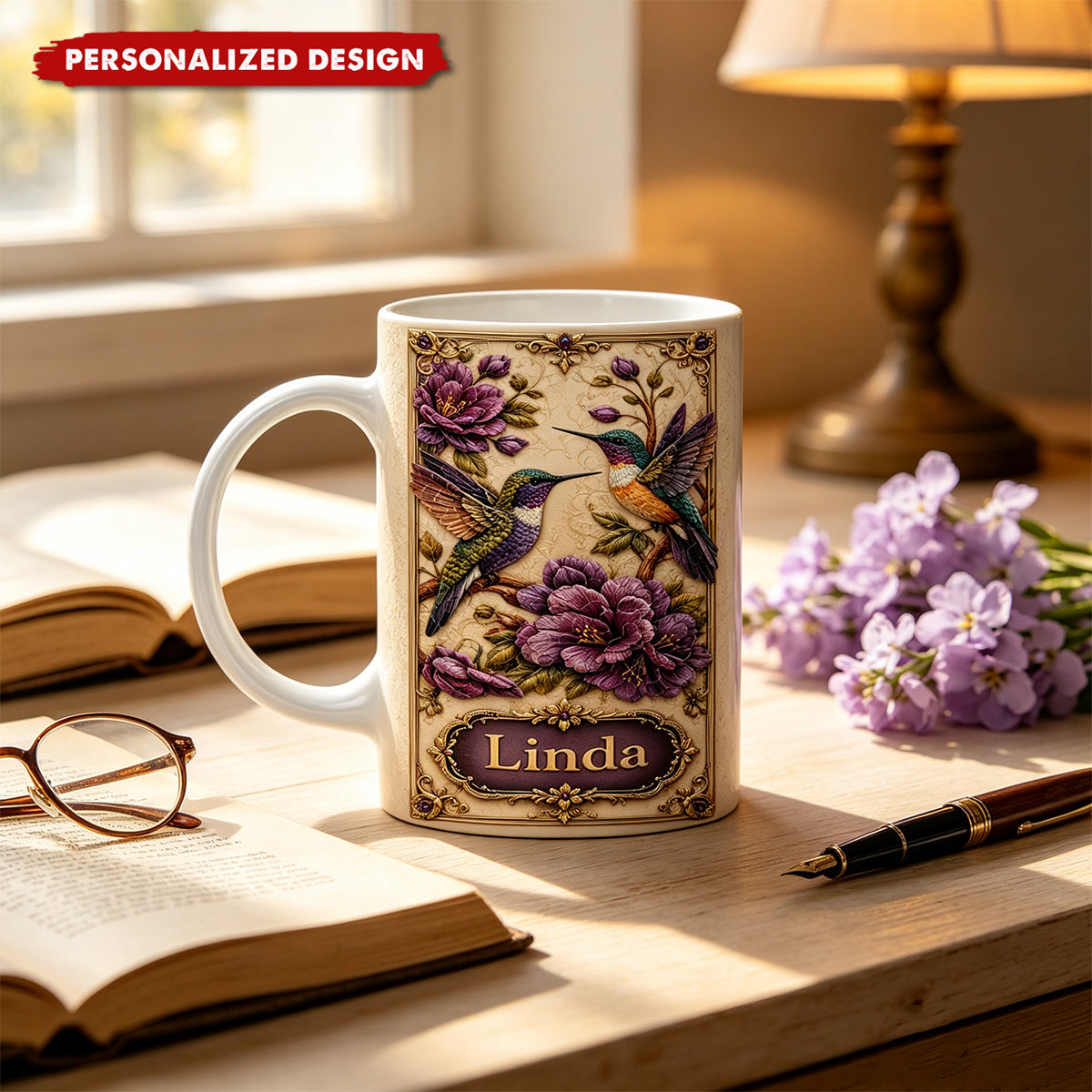 Personalized Hummingbird Mug