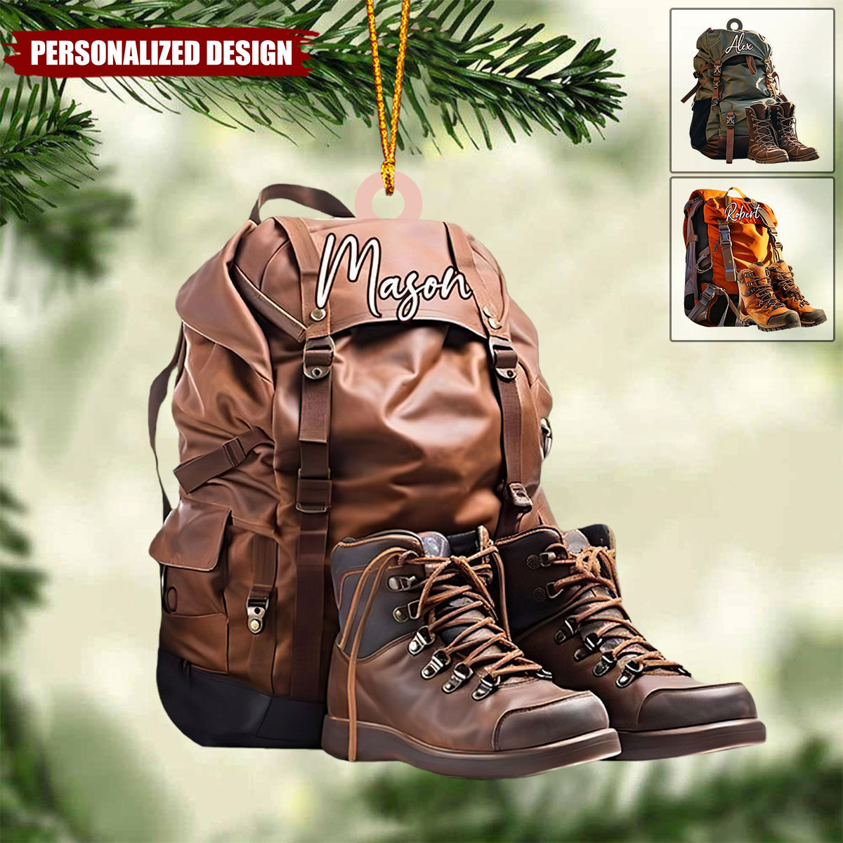 Personalized Hiking Acrylic Christmas Ornament-Gift for Hikers