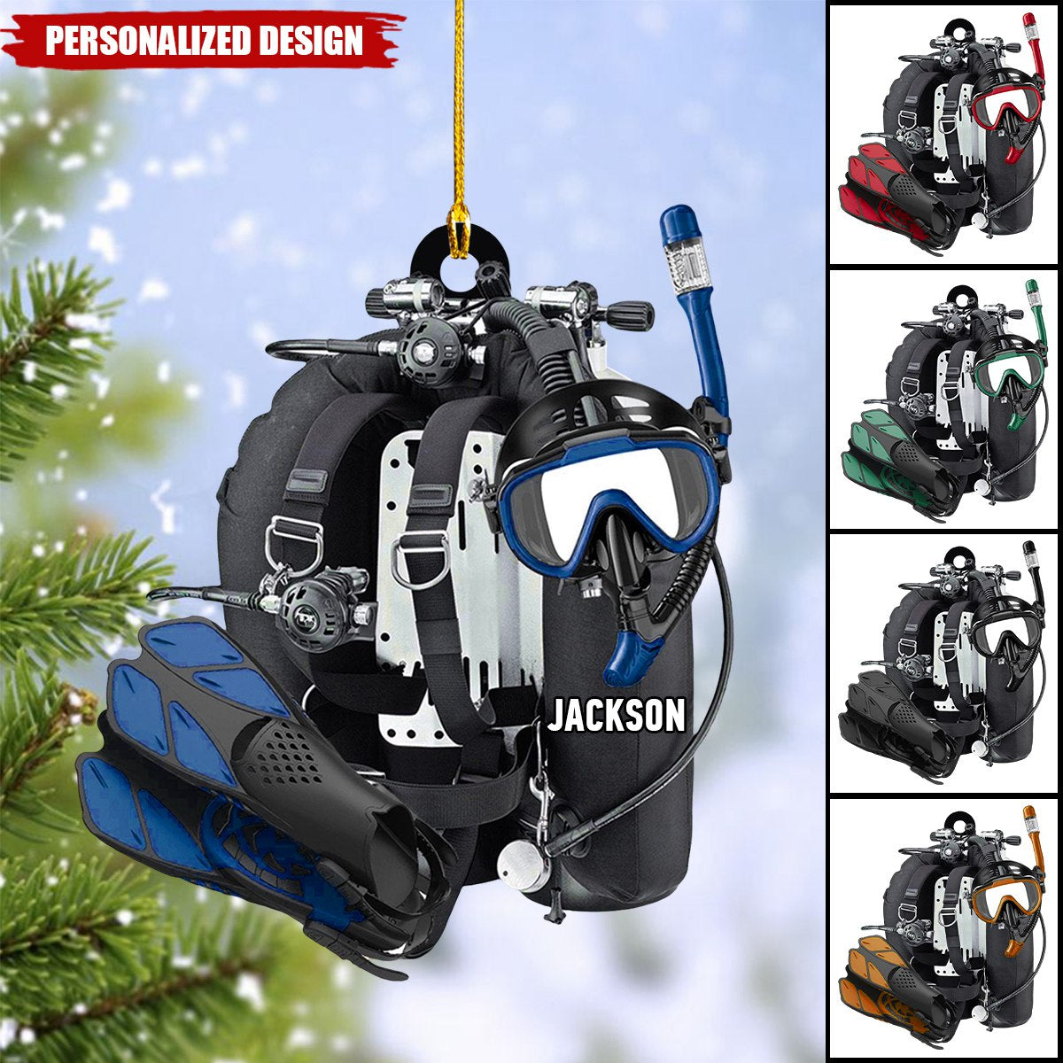Personalized Scuba Diving Ornament-Gifts For Scuba Diver-New Release