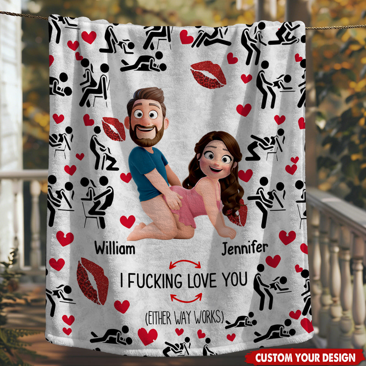 I Love You - Personalized Couple Blanket
